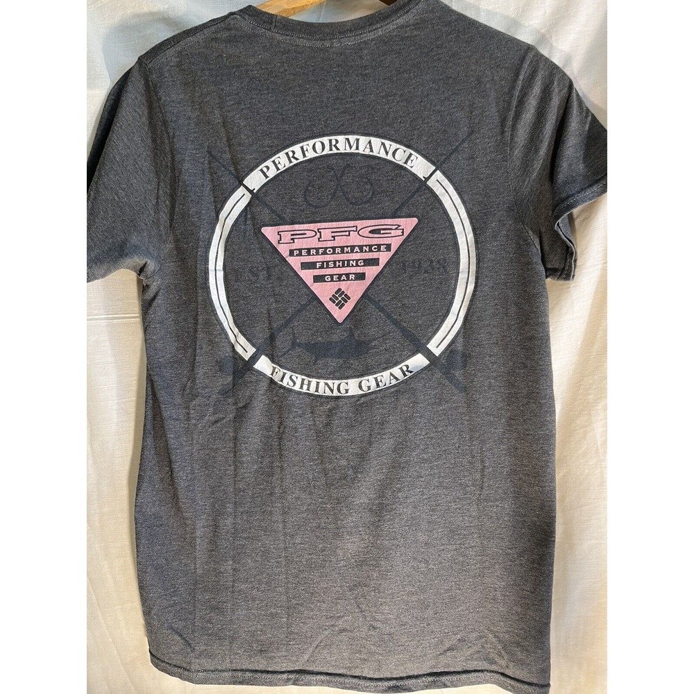 Columbia PFG Performance Fishing Gear Short Sleeve T Shirt Sz M Heather Gray